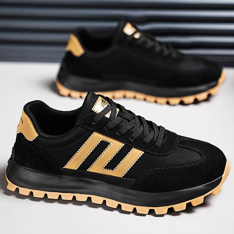 Herrskor sommar mångsidiga flip-flops sport casual Forrest Gump-skor läder retro plattform pappa trendiga skor herr