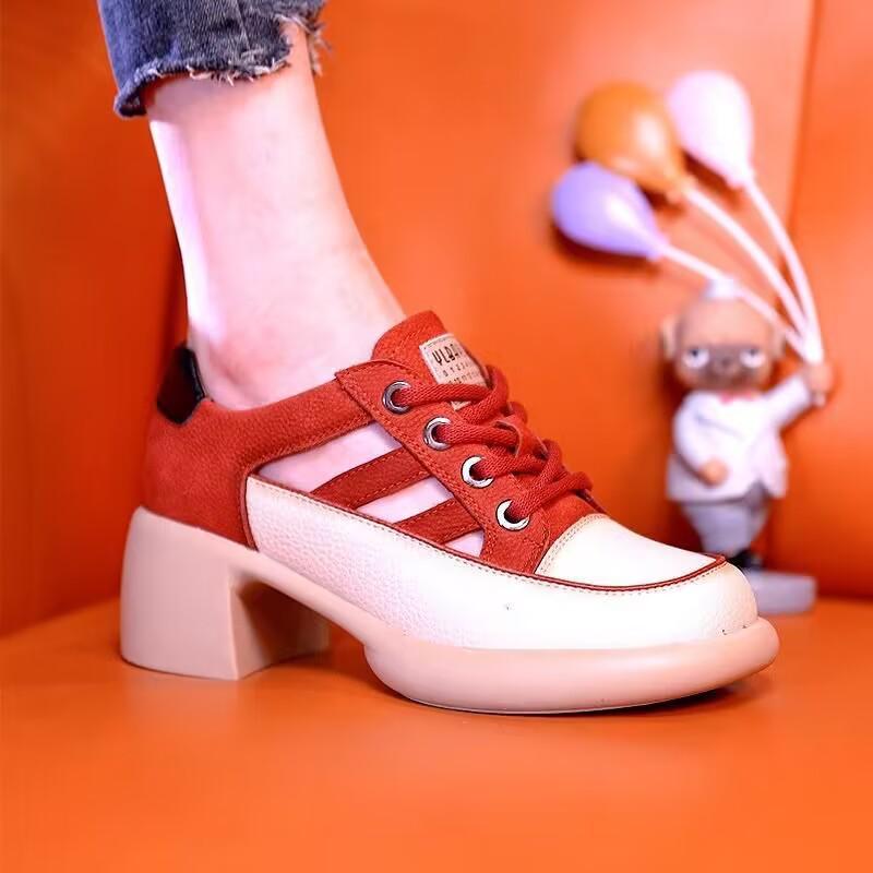 

Fashion 2025 Women Heeled Sandals with Platform Shoes Casual Summer Hollow Out Beach Sandalias Mujer Elegant Wedges Shoes for Women 35 красный