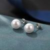 6 Pairs White Pearl Stud Earrings Set Round Ball Faux Pearl Earrings for Women, 7MM