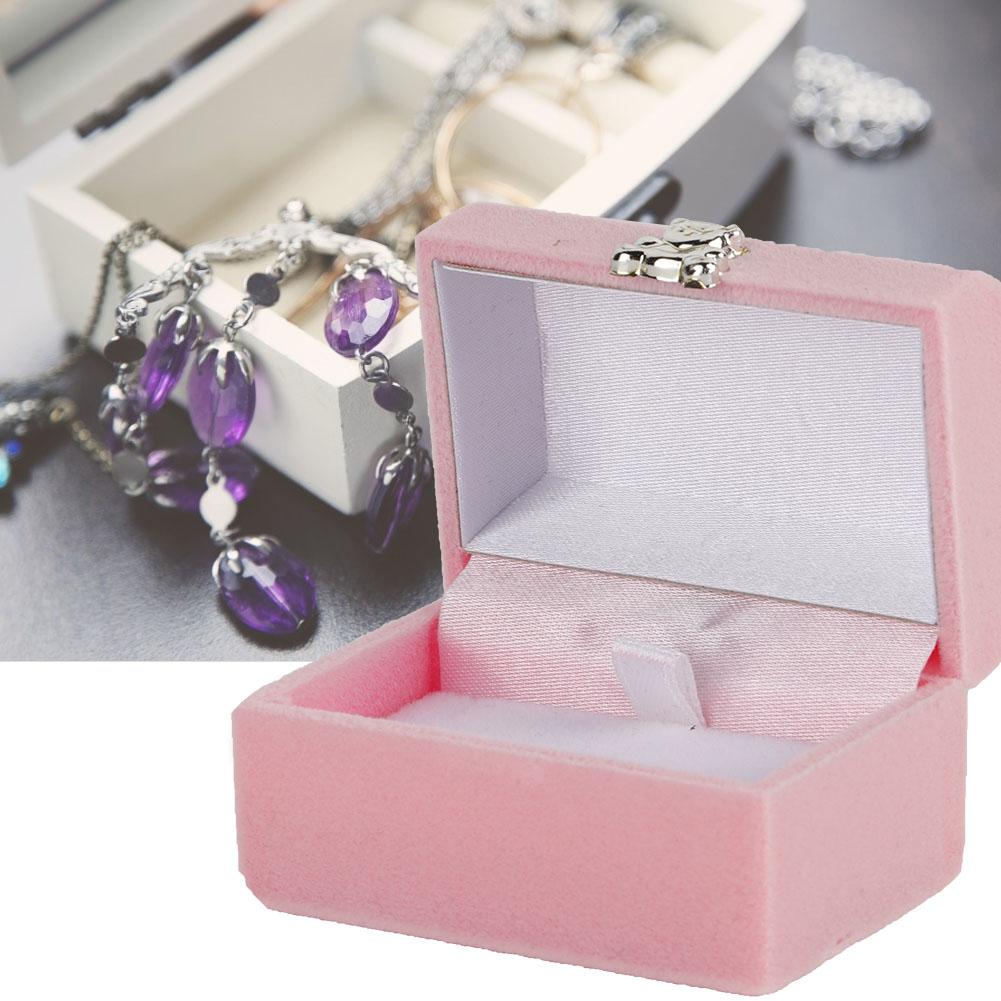 Jewelry Ring Box Case Pendant Gift Storage Display Organizer Accessory (Pink)