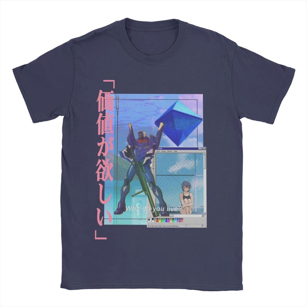 Hot Sale EVA Ayanami Rei Anime Manga Graphic Print Short Sleeve O-Neck Cotton Men Women Summer New Tee Loose Casual Oversized Streetwear Fashion Top