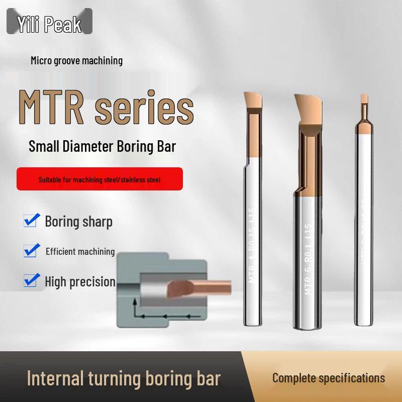 

MTR Tungsten Steel Small Diameter Anti-Vibration Boring Bar for CNC Micro Lathe – Internal Hole Tool Holder 1.4R0.05L5-D4*50L