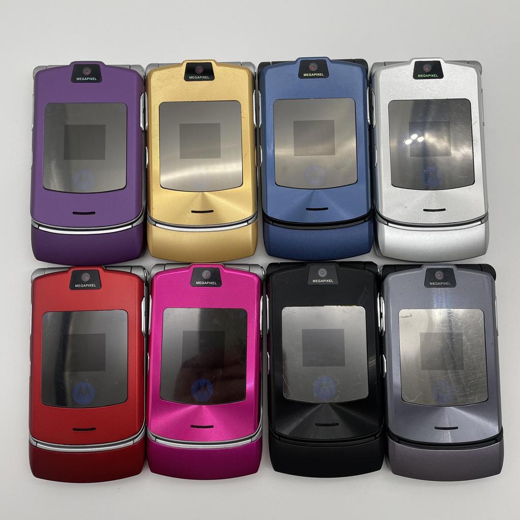 Refurbished Motorola Original Motorola Razr V3i Flip 1.3MP Mobile Phone With 1 SIM