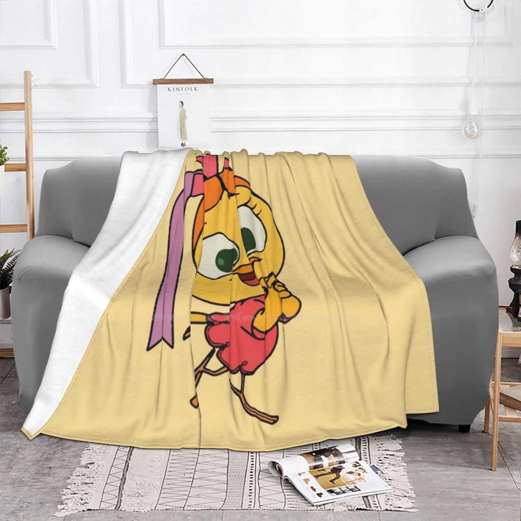 Priscilla New Selling Custom Print Flannel Soft Blanket Priscilla Calimero Chicken Cartoon
