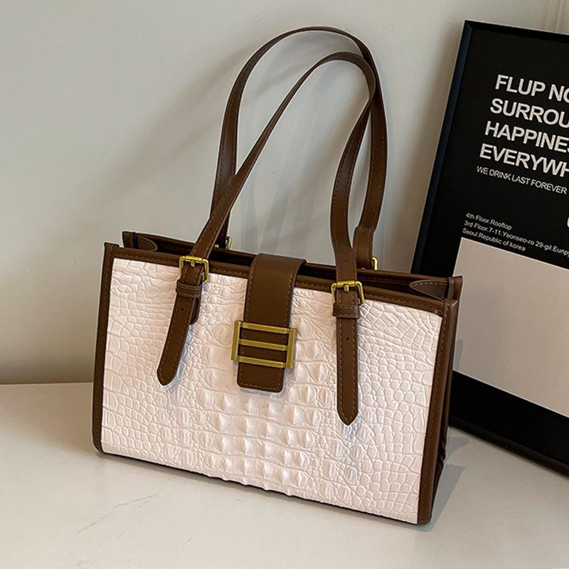 Freizeit Damen Ein Schultertasche Achseltaschen Große Kapazität Herbst Winter Vielseitige Handtaschen Textur Steinmuster PU Tragetasche