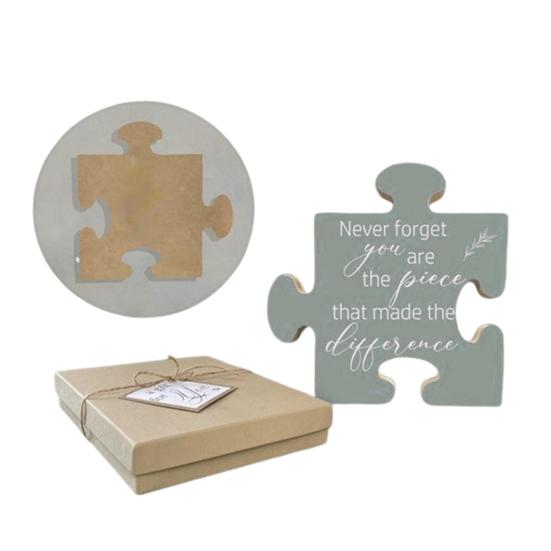Wood Art Puzzle Thoughtful Coworker Gift Letter Carving Puzzle Piece Thank You Gift for Colleagues Friends