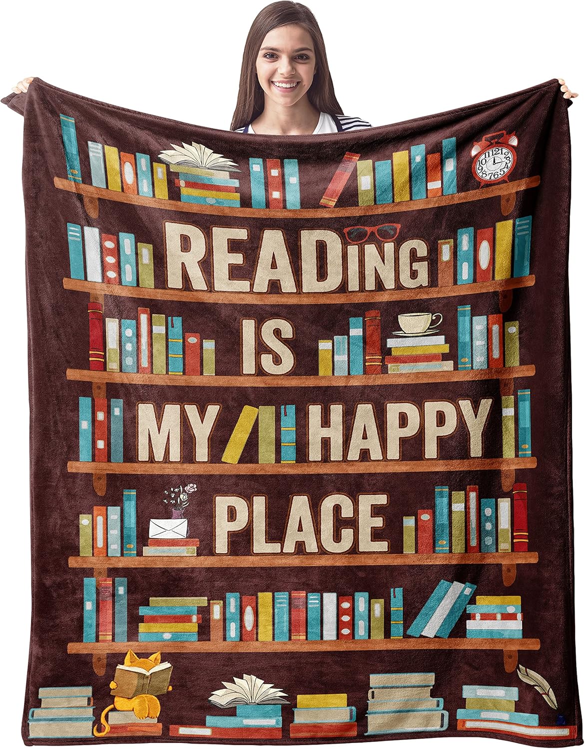Book Lovers Gifts Blanket Amantes del libro Mantas Throw Book Club for Reading Lover Bookish Literary Gift Ideas Bookworm Gifts 130x150cm