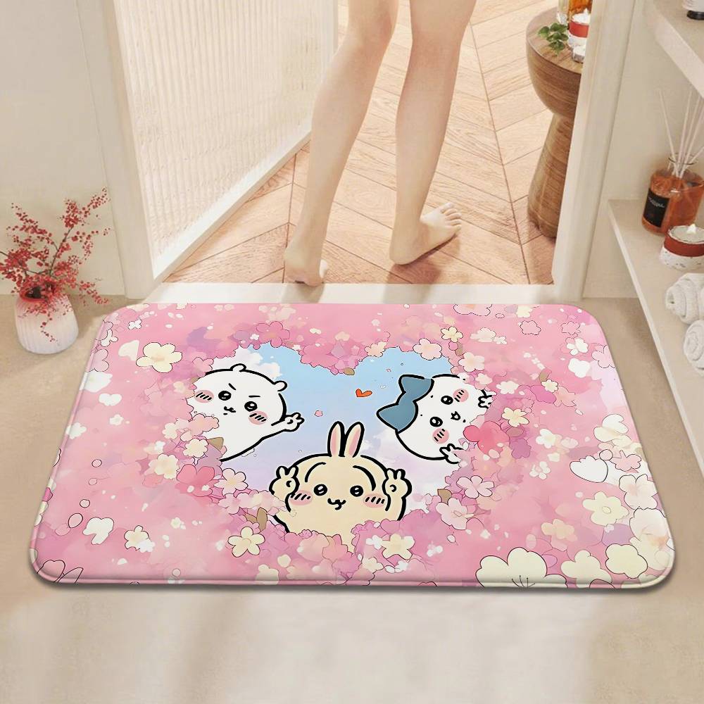 Cartoon C-chiika-waS Carpet Bathroom Anti-slip Mat Door Mat Home Decoration Mat Entrance Door Mat Scratch-resistant Door Mat