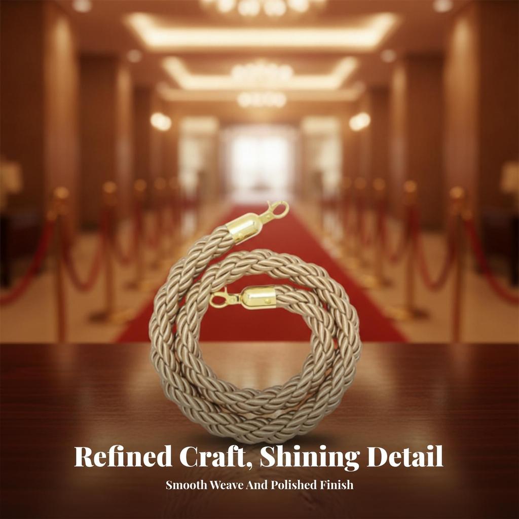 Braided Rope Barrier Decorative Stanchion Metal Clips