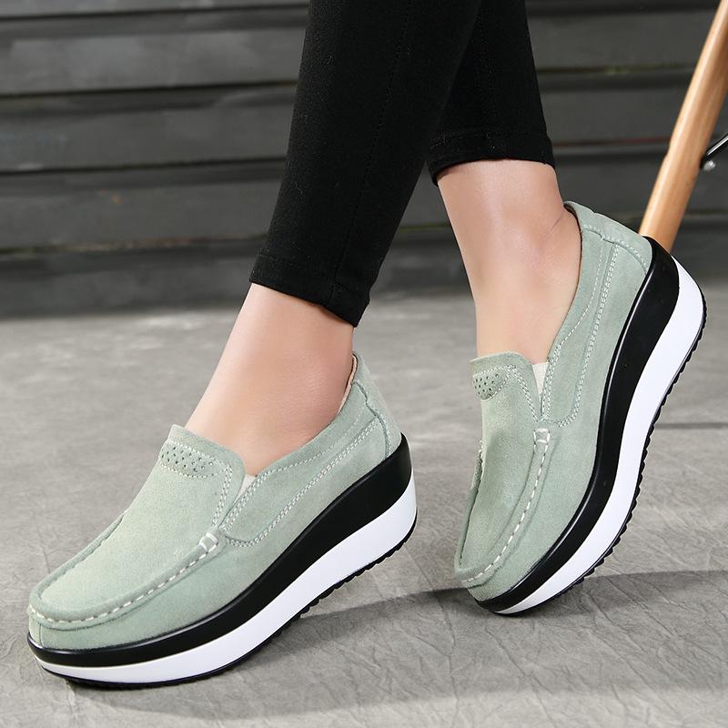 Buy Women Platform Wedge Shoes Moccasins Ladies Mother Leisure Concise