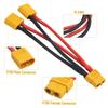 1/2pcs 14AWG XT60 Parallel Battery Connector 2-Male To 1-Female XT-60 Cable Dual Extension Y Splitter Harness Adapter