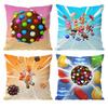 Games C-Candy Crush Sagaes Cushion Cover Pattern Printed Pillowcase for Living Room Sofa Cushion Cover & Bedroom Decor