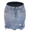 2022 Women's Tassel Ripped Stretch Denim A-line Wrap Skirt