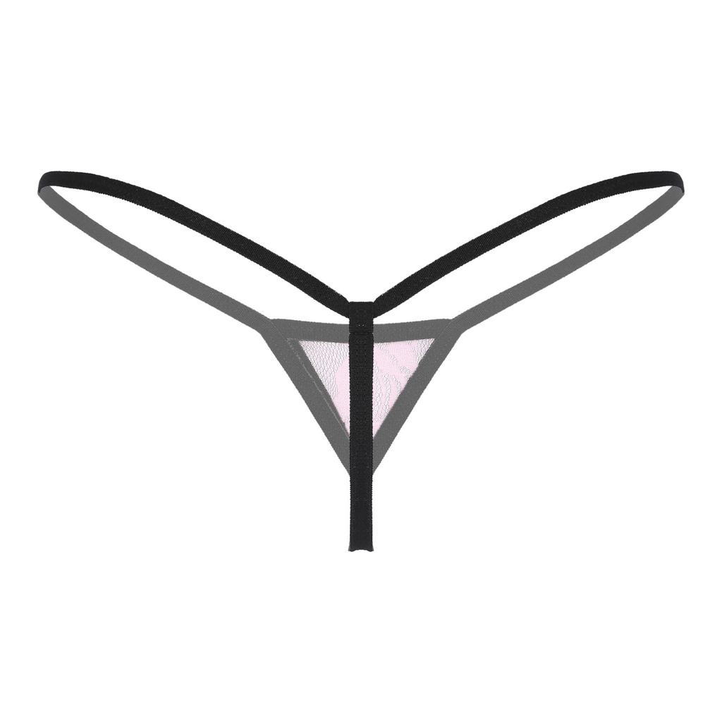 Womens See Through Lace Micro Thongs G-String Low Waist Elastic Waistband T-Back Lingerie Underwear