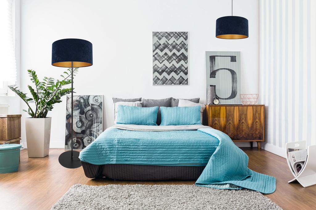 MODERN GOLDEN VELVET LAMPSHADE 44 Cm