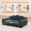 Dog Sofa with Support Armrests, Wooden Frame & French Terry Fabric, 66x42x28.5 cm, Dark Grey