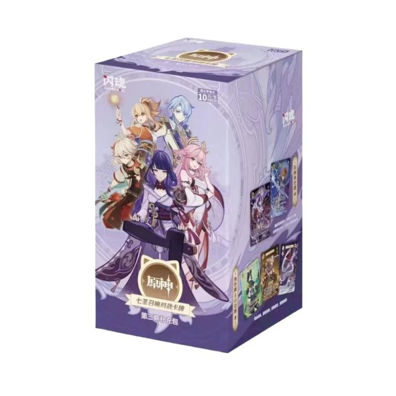 Genuine Genshin Impact Seven Sacred Summons Duel Game Card Volume 4 Booster Pack Anime Character Collection Card Kids Toys Gifts