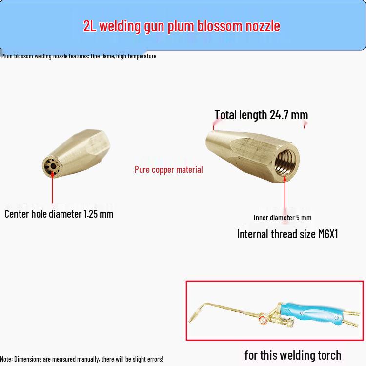 2L Multi-Hole Purple Copper Torch Nozzle: Acetylene/Propane/Oxygen Small Welding and Cutting Tip
