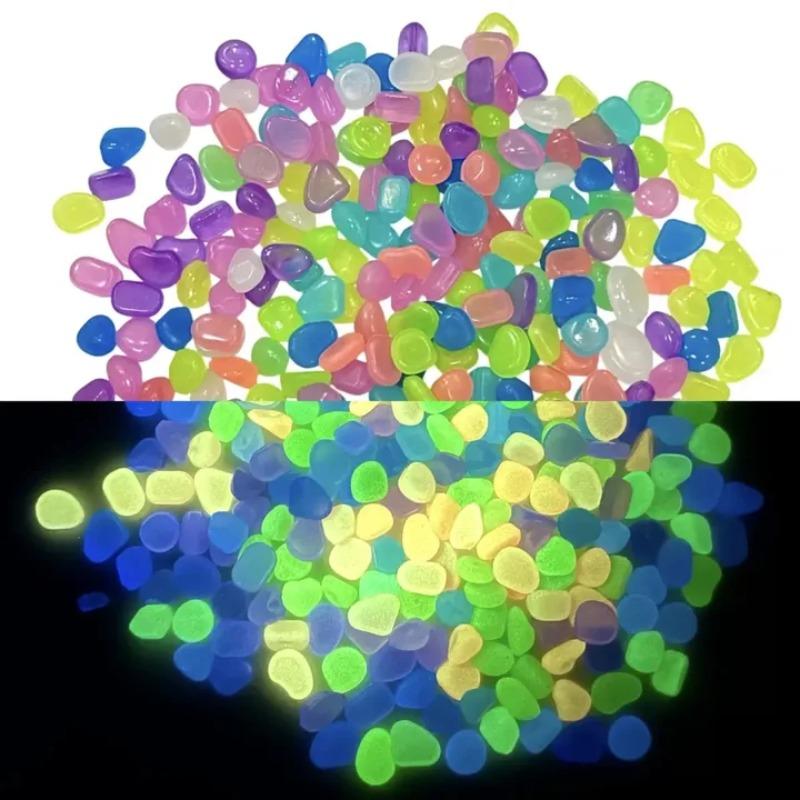 Glow in The Dark Rocks Outdoor Luminous Glowing Pebbles Stones Rocks for Indoor Outdoor Decorations Garden Lawn Yard
