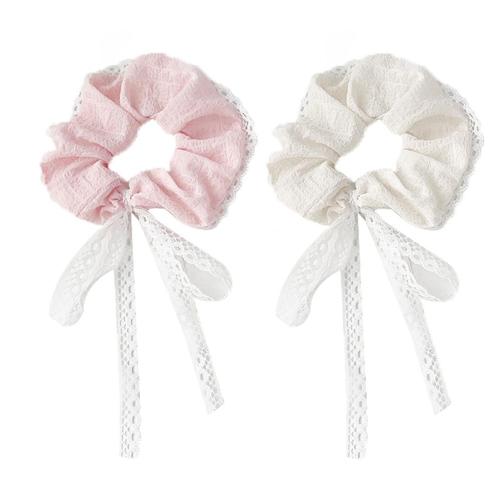 Sweet Bow Ribbon Hairband Lace Bow Hairband Korean Style Hair Knotted Hair Rope Rubber Accessor Z6K7