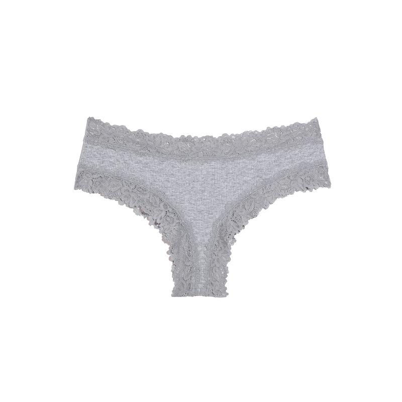 

FINETOO Безшовні мереживні трусики для жінок Сексуальні трусики Зручна нижня білизна Нижня білизна Жіночі бавовняні стрінги з квітковим малюнком L сірий