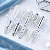 Silver-Plated Stiletto Nails - 30 Detachable Tips for Cool, Sweet & Spicy Looks