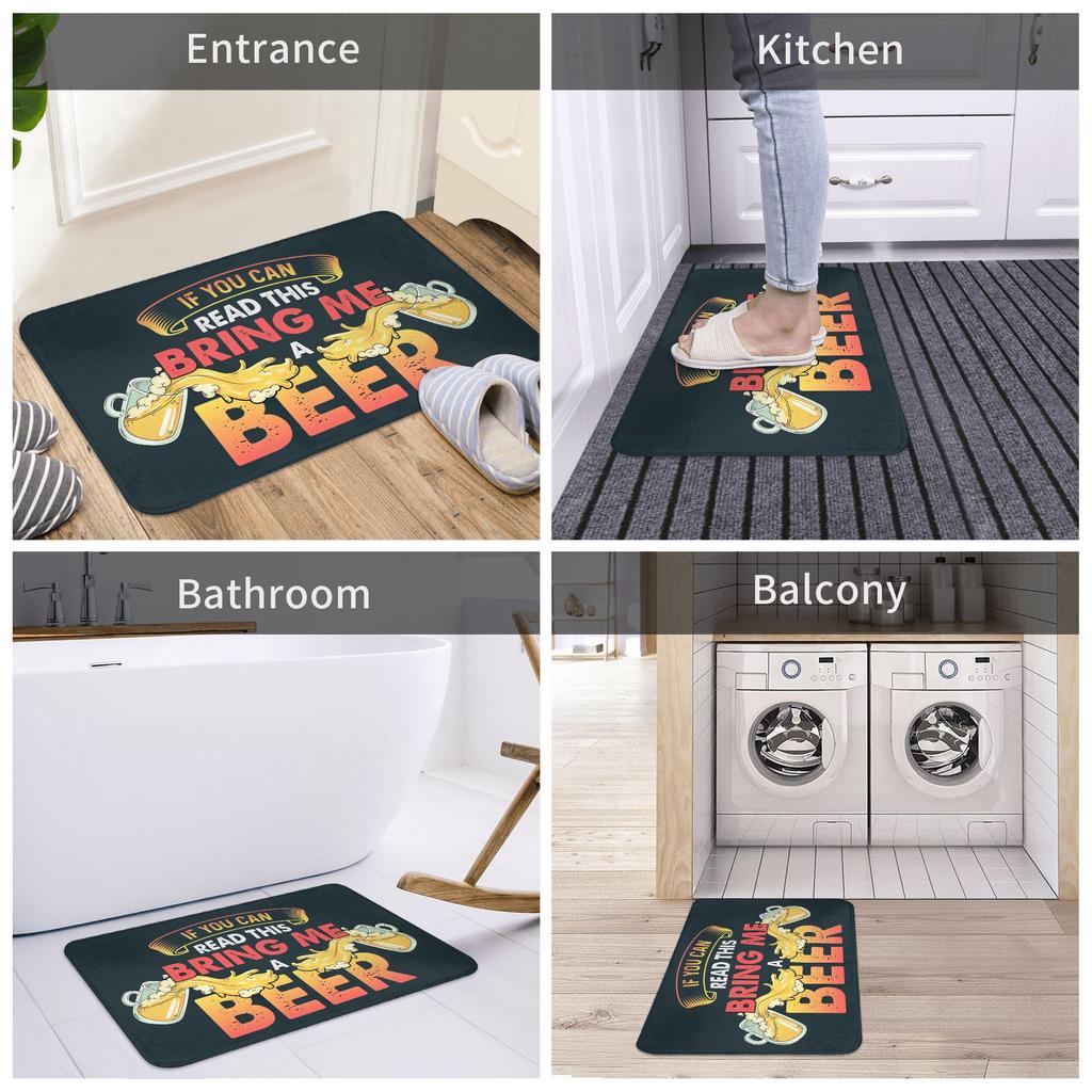 If You Can Read This Bring Me Beer Funny Floor Door Bathroom Kitchen Mats Anti-Slip Outdoor  Doormat Garden Entrance Carpet Rug