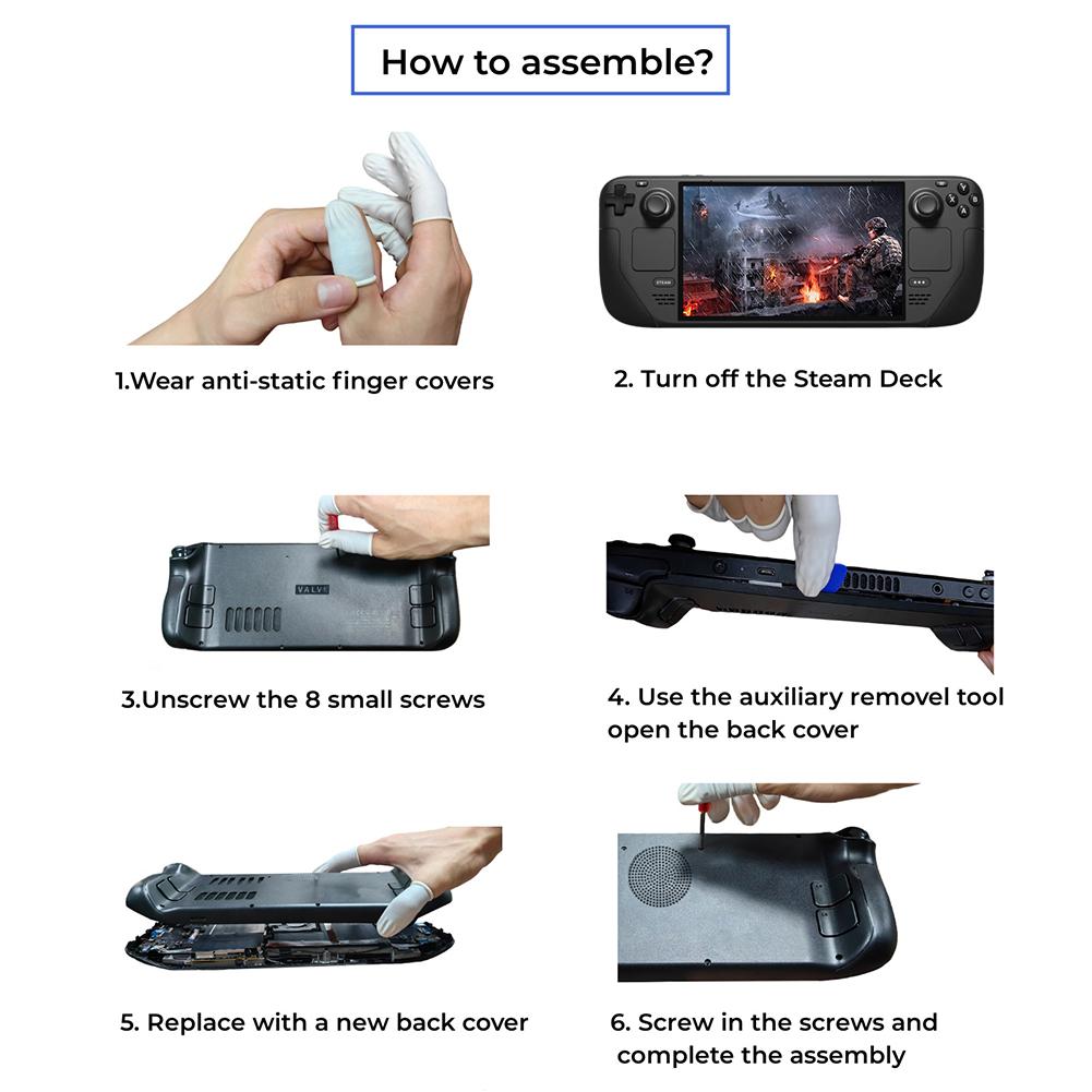 Schutzhülle Rutschfester Schutzschale Stoßfest Ersatz Wärmeableitung mit Halterung für Steam Deck Zubehör