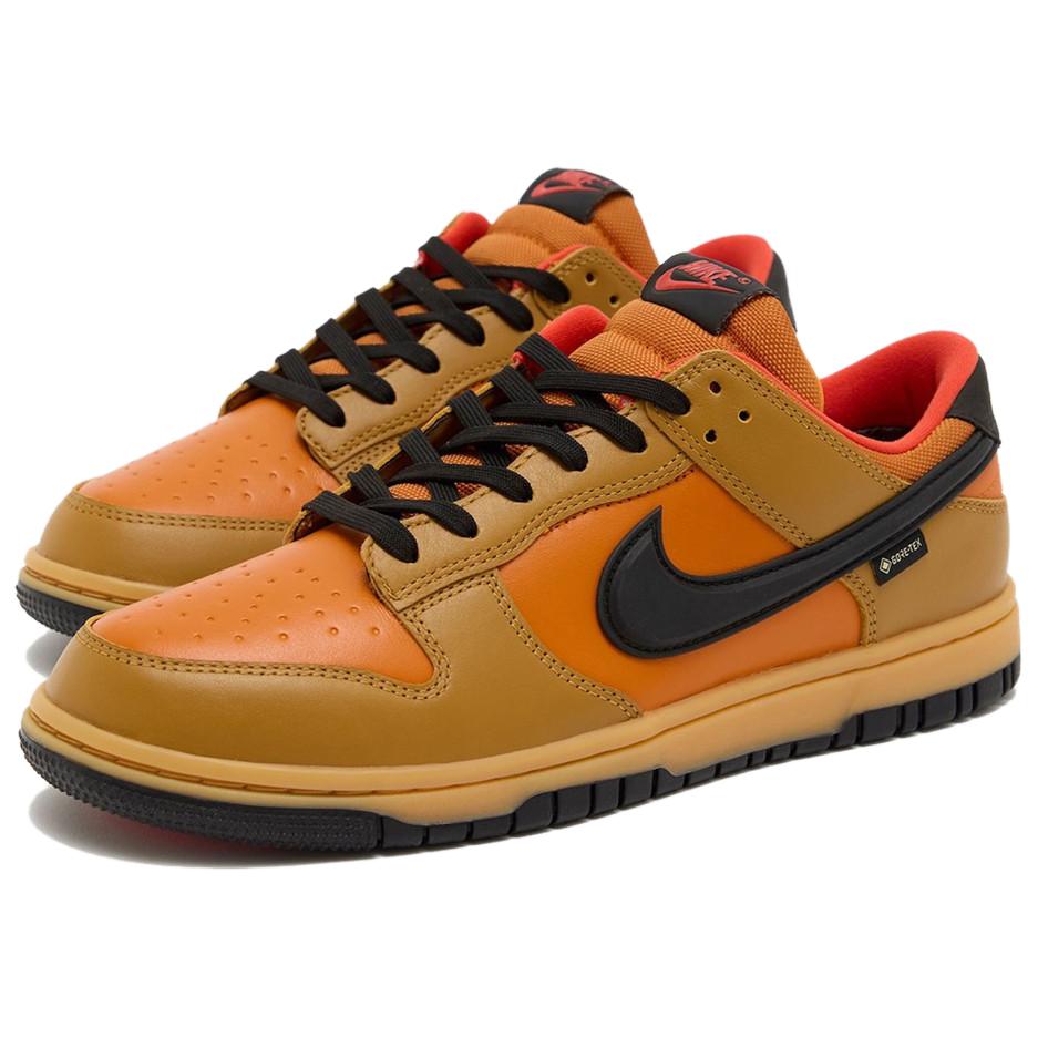 Nike Dunk Low GORE-TEX Wheat Ceramic Unisex Sneakers Orange Black HQ2053-700