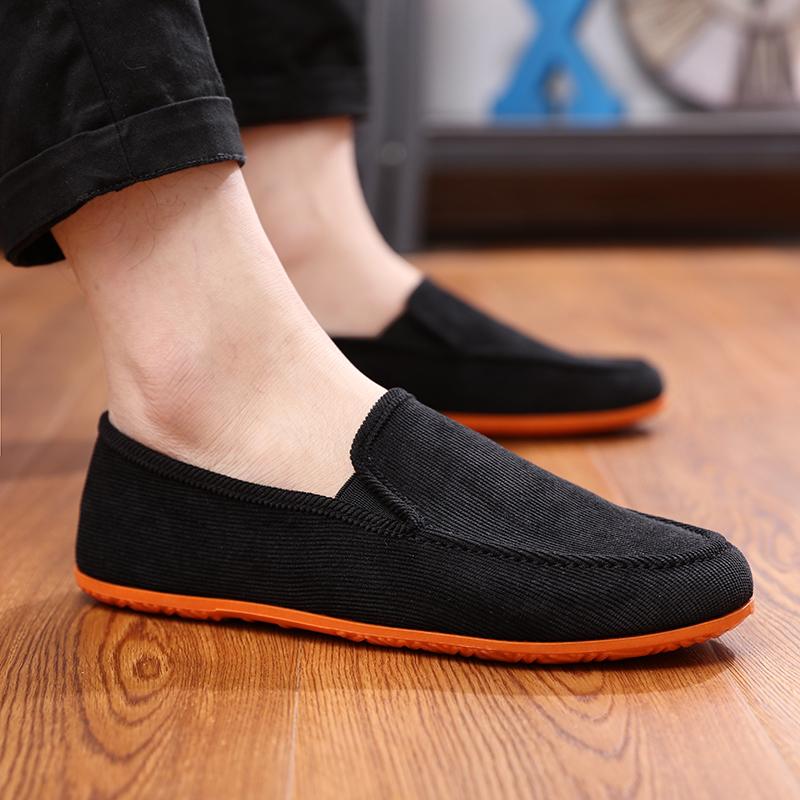 Spring Breathable Men'S Shoes Beijing Old Canvas Shoes Men'S Korean Version Shoes Casual Shoes Foot Cover Driving Lazy Shoes Men'S Cloth Shoes