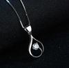 Elegant Zircon Water Drop Flower Pendant Necklace