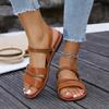 Fashion Summer New Round Toe Comfortable and Lightweight Casual Sandals Fashionable Large-size Open-toe Outer Wear Slippers for Women's