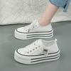 Korean Version of Thick-soled Heightening Canvas Shoes Women's 2025 Spring New High-end Little White Shoes Casual Retro Versatile Board Shoes