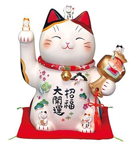 

Aya Beckoning Cat Large Good Luck Beckoning Cat (crepe with Collars, 11.5 # # # #) (Piggy Bank) AM – Y7501
