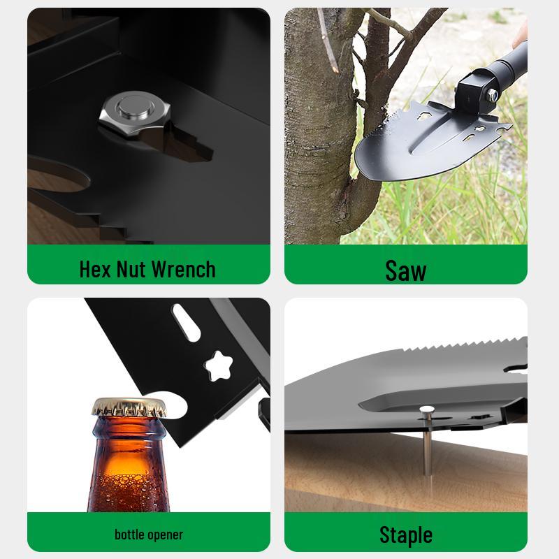 Multifunctional Outdoor Military Shovel: Ideal for Camping, Fishing, Car Use, Soil Digging, and Loosening.