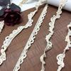 2cm Wide Elastic Cotton Ribbon Lace, Cluny Cotton Lace Trim Ribbon for Garment, Dress, Bra, Underwear, DIY Sewing