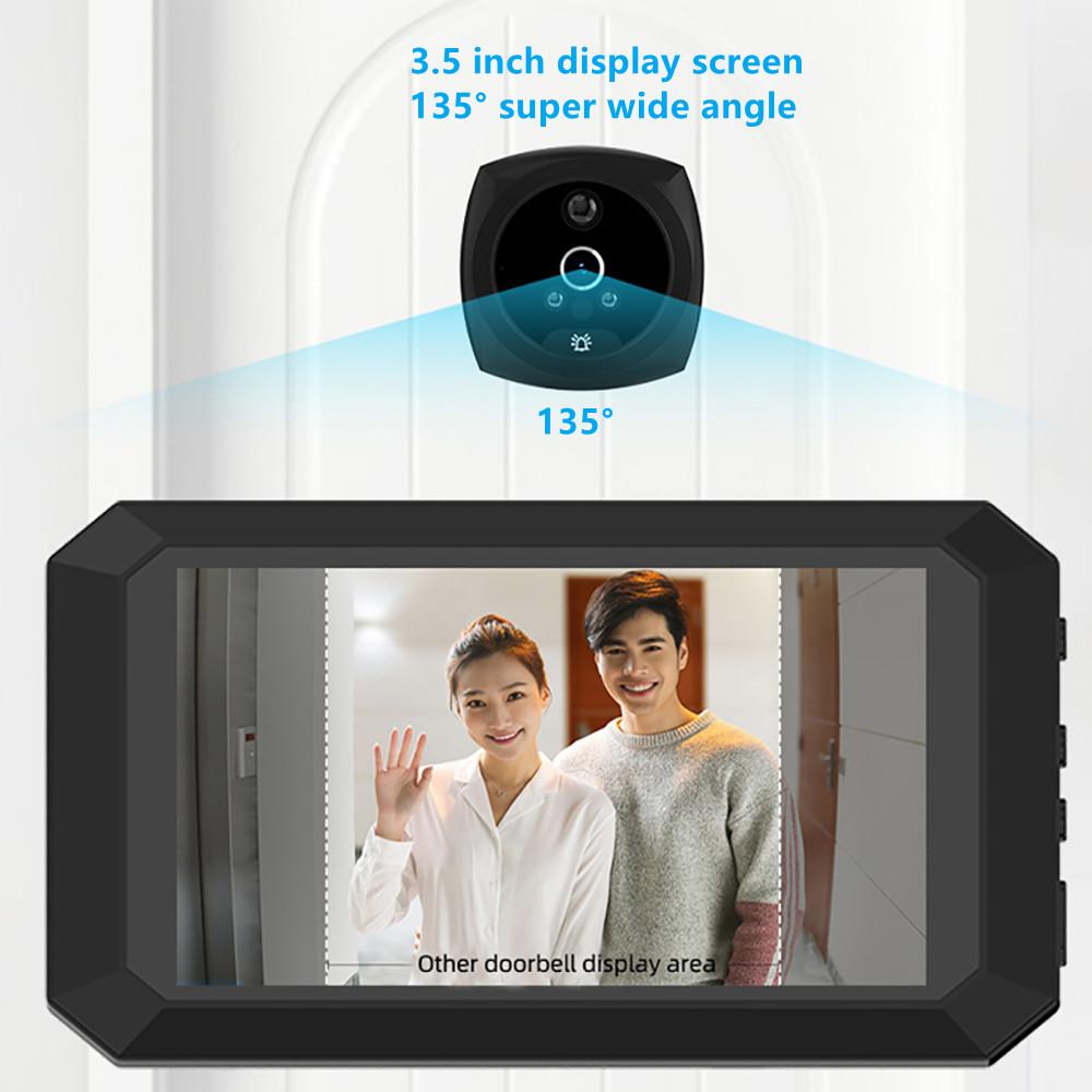 3.5 calowy wideodomofon z wizjerem na zewnątrz monitor detekcji ruchu cyfrowy wizjer wizjer bezpieczeństwa głosowe nagrywanie zdjęć dzwonek do drzwiAA