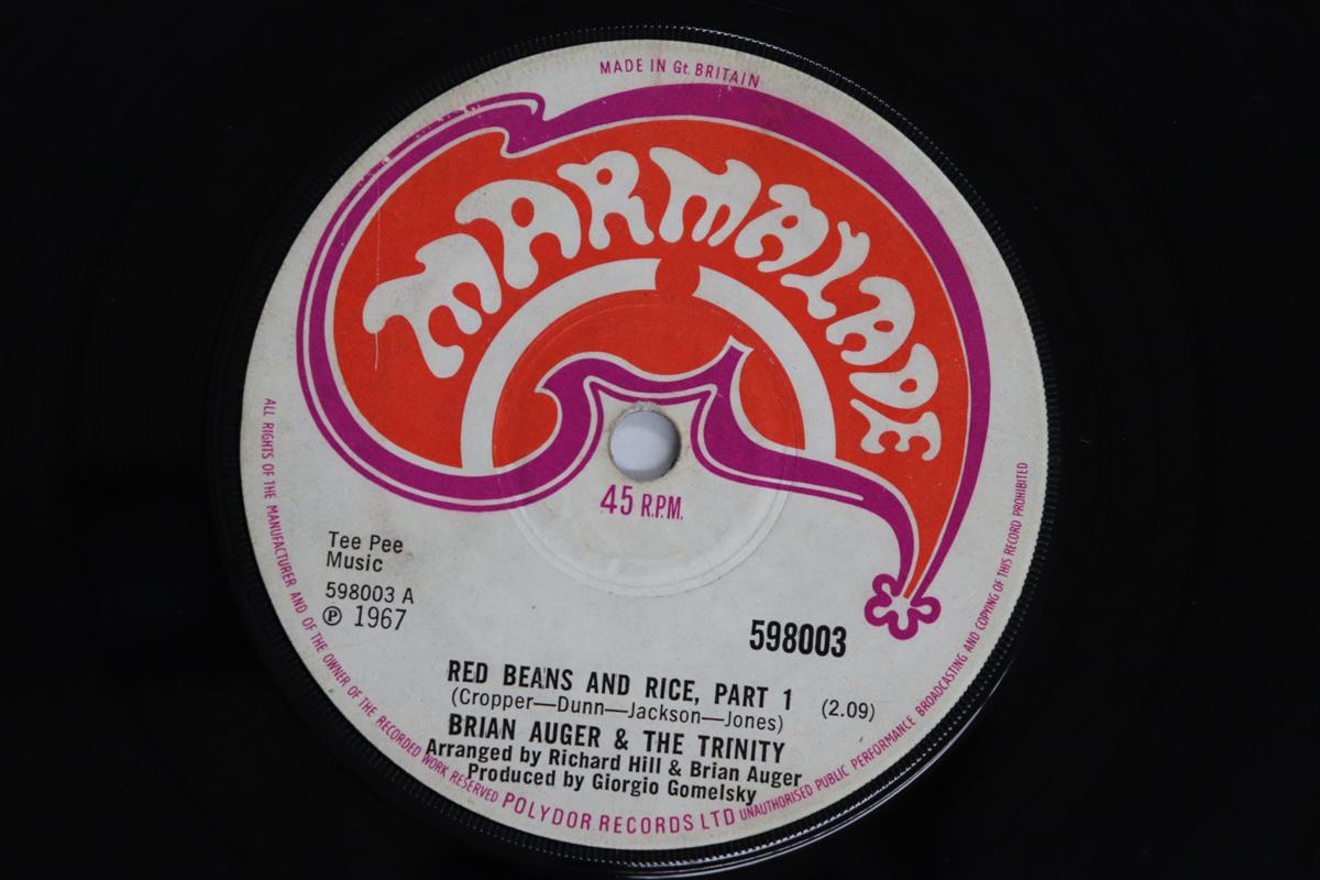 

7inch Record BRIAN AUGER TRINITY Red Beans And Rice 598003 MARMALADE 1967 UK Rock Used