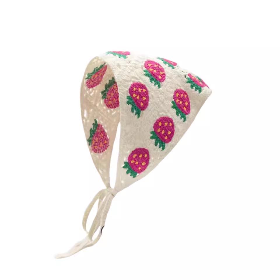 

Чжао Чжаои Вязаный треугольный платок в стиле кроше - Универсальная, модная ретро пасторальная повязка на голову для женщин и девушек