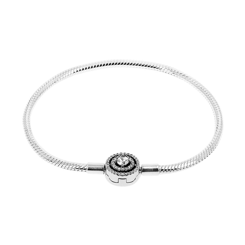 

Pandora 590038c01 Moment Halo Срібний браслет-ланцюжок змійка 590038C01-19