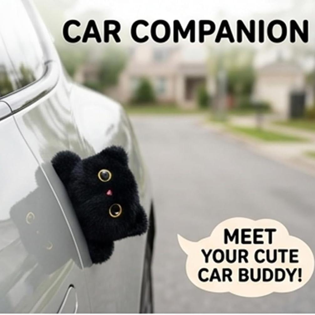 14cm Kawaii Stuffed Animal Ornament Magnetic Plush Cat Decoration for Car Exterior Dashboard Side Mirror, Refrigerator Locker