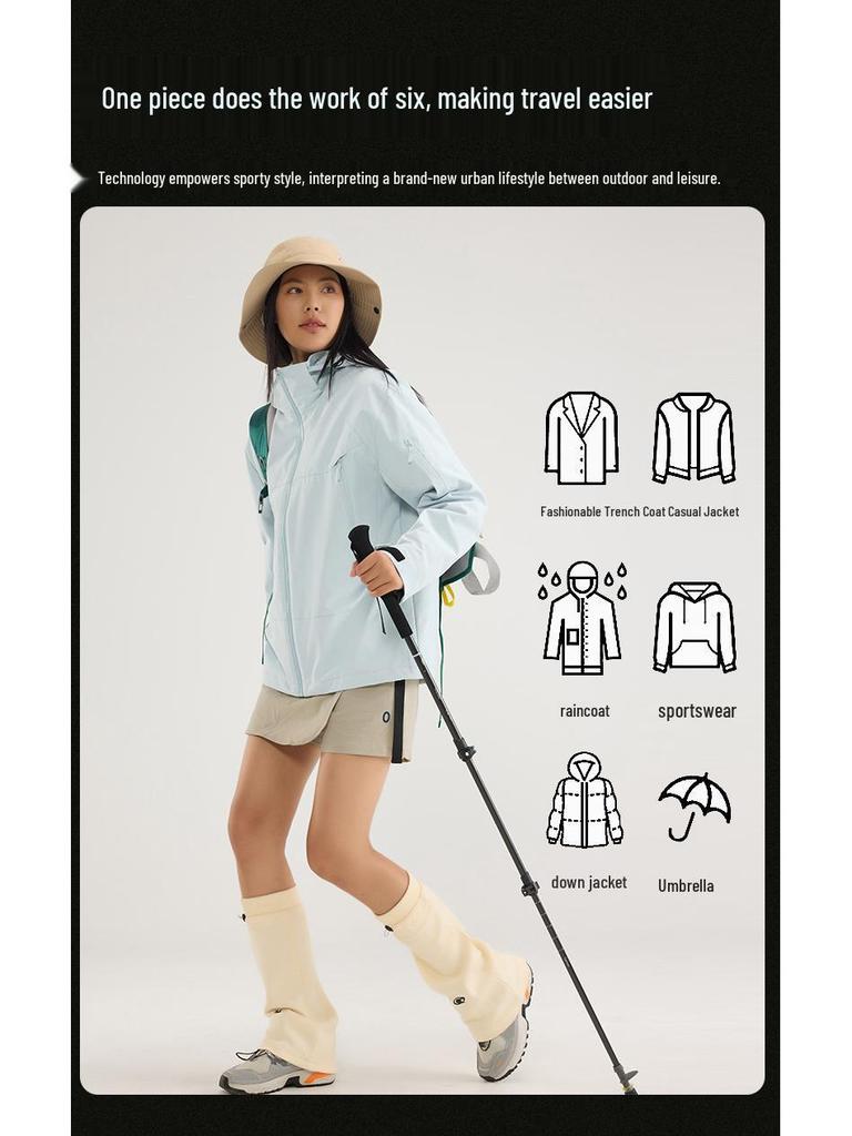 Damen 3-in-1 Wasserdicht Winddicht Warmes Jacken-Set für Herbst/Winter Bergsteigen