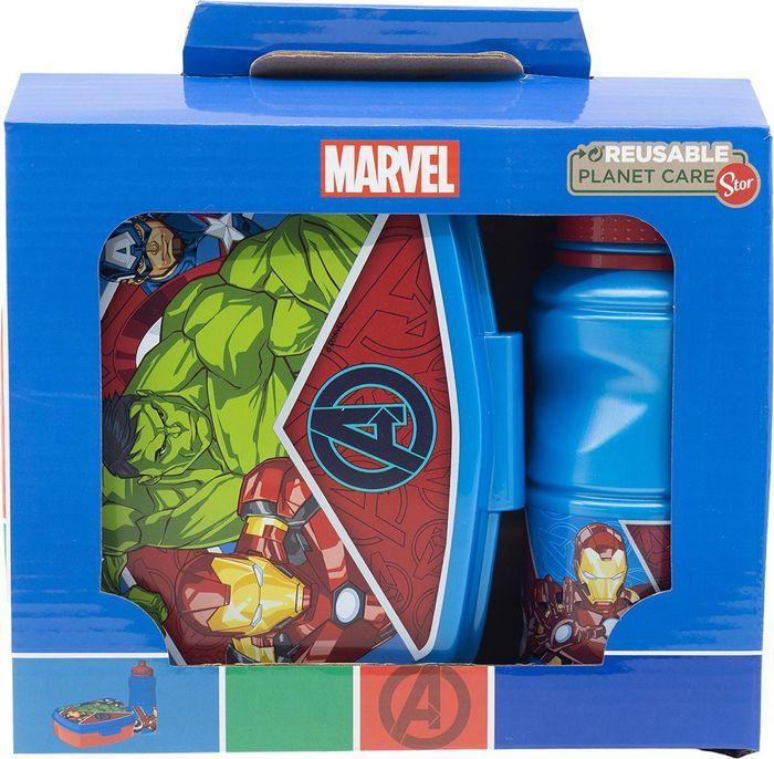 Bouteille et boîte à sandwich - Marvel - Avengers - 380 ml - Plastique recyclable - Antidérapante