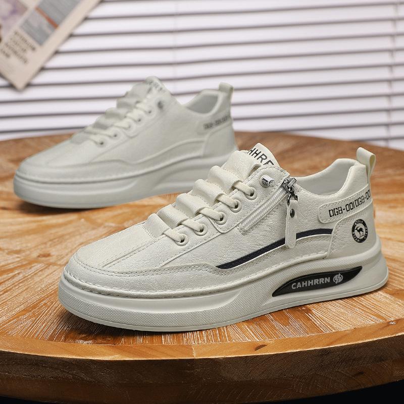 Men's Shoes 2025 New One-pedal High-end Casual Board Shoes Platform Tooling Trendy Shoes Lazy Comfortable Versatile White Shoes