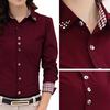 Women Office Career Formal Revit Studded Collar Button Up Blouse OL Shirt Top
