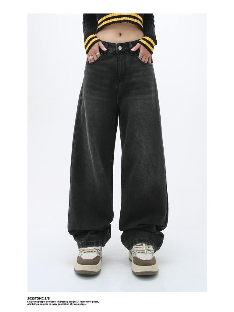 Carmour Denim | Retro Colorful Washed Wide-Leg White Jeans for Men & Women