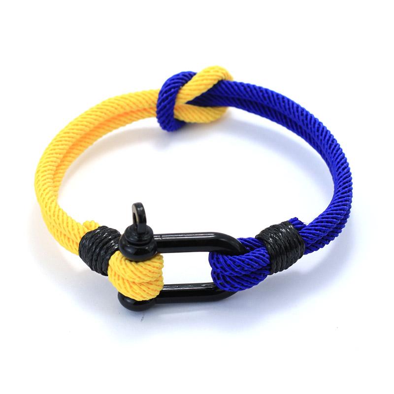 Noter Yellow Blue Ukrainian Symbol Bracelet Men Bicolor Concentric Knot Cord Chain Braclet Gift For Him Ukraine Accessories
