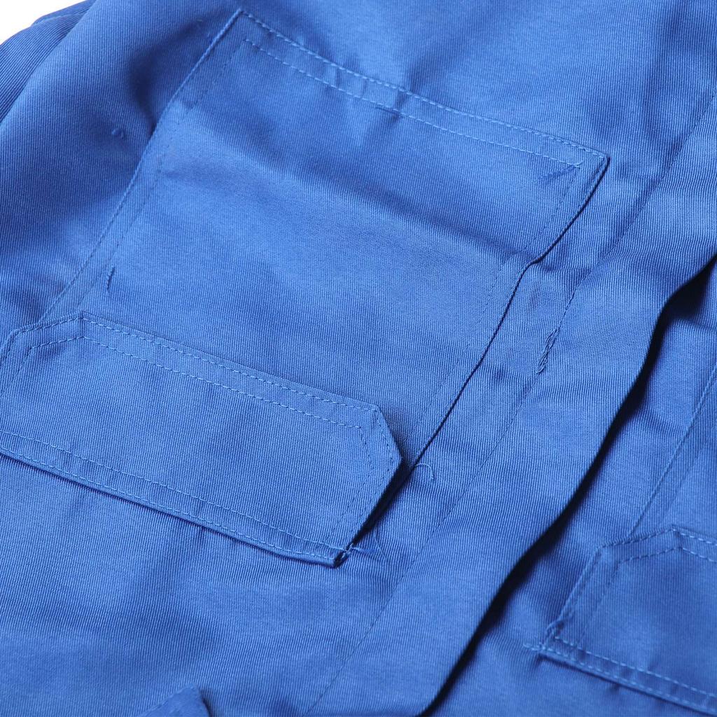 Labour Coverall Dirt Resistance Reflective Strips Soft Cotton Special Protective Jumpsuits Brilliant Blue L