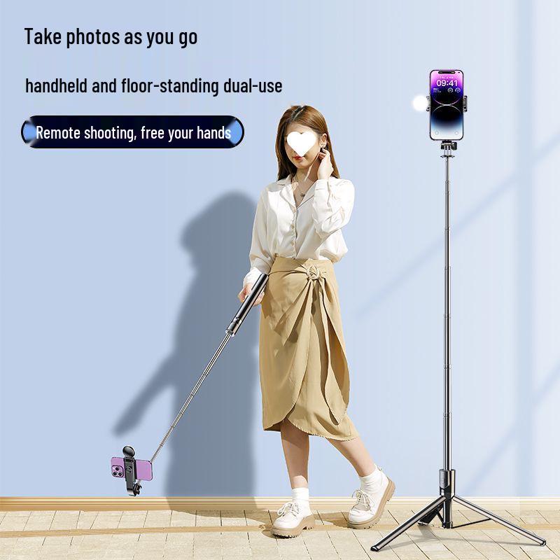 Foldable Bluetooth Selfie Stick & Tripod with Remote Control - Portable for Travel