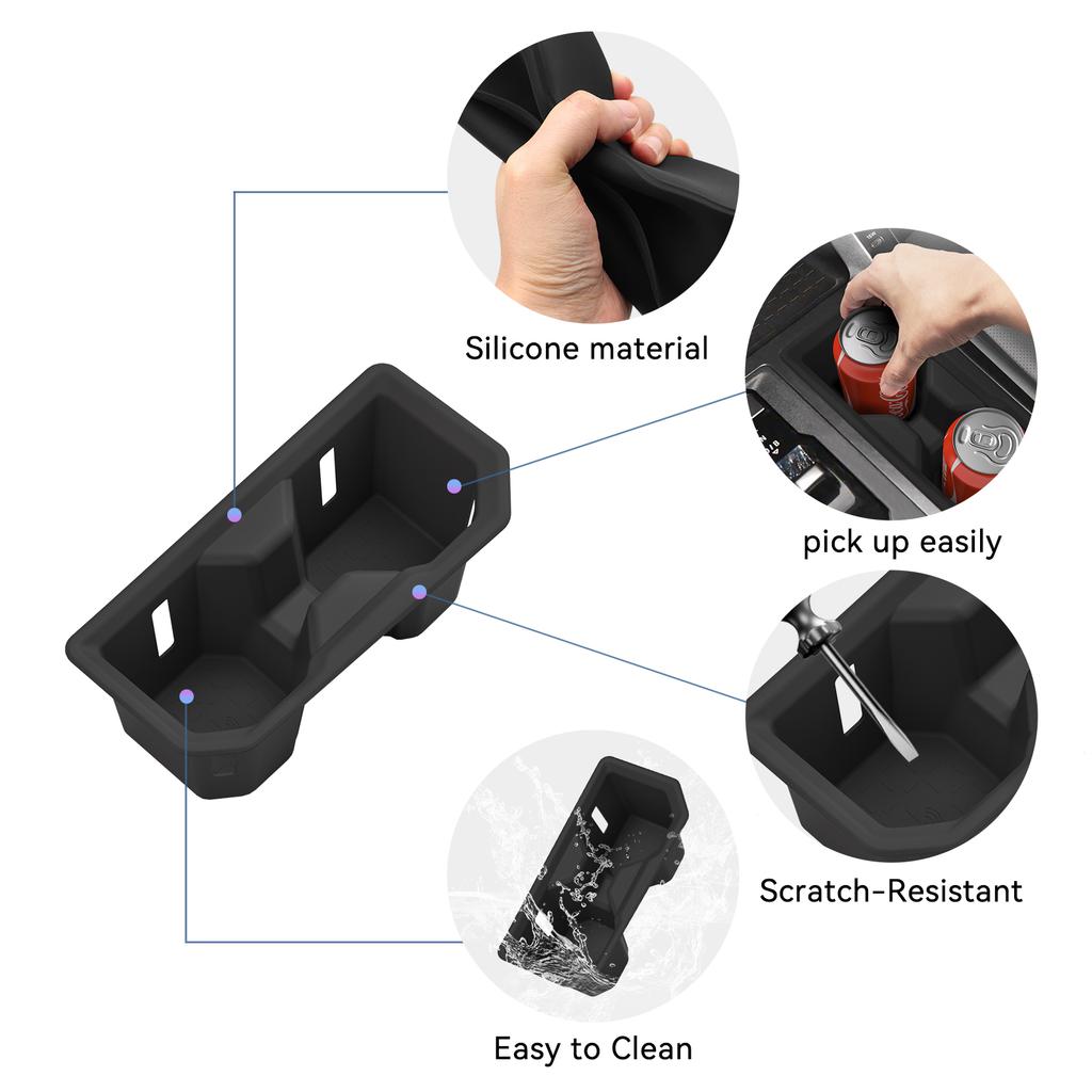 for Toyota RAV4/Wildlander 2026 Cup Holder Storage Tray Shock-Absorbing Central Armrest Cup Box Silicone Tidying Accessories